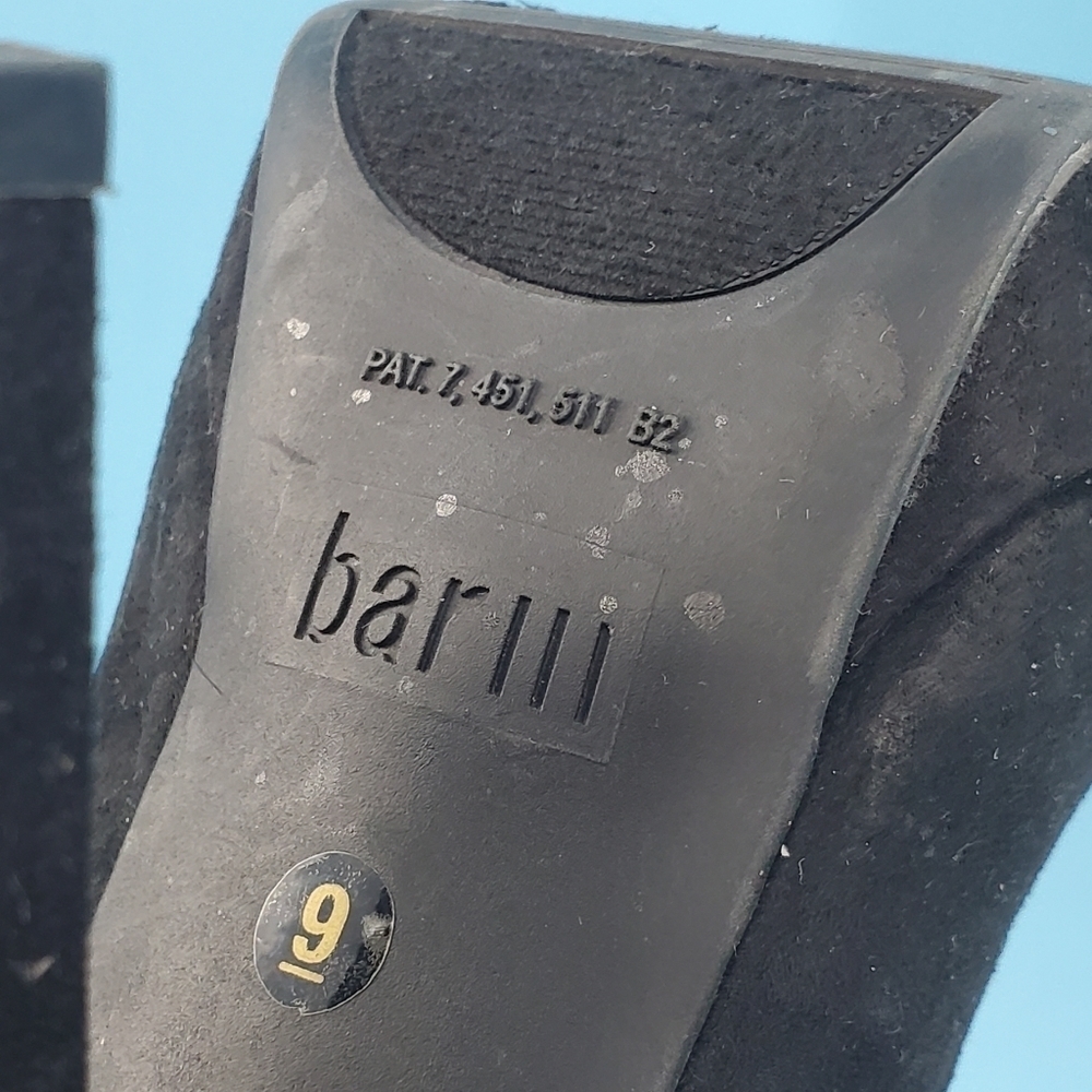 Bar III black velvet open toe platform heels 9 - Picture 8 of 12